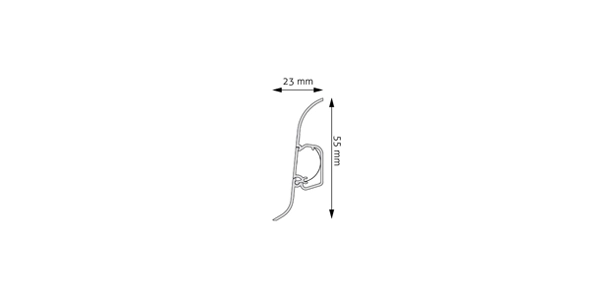 Listwa przypodłogowa aluminiowa Creativa LP55 - 23x55x2500