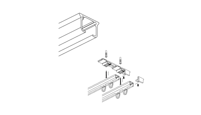 Szyna czarna aluminiowa pojedyncza, karnisz Creativa ZS-200