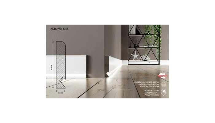 Listwa przypodłogowa MDF LED Hania R5, Perfect