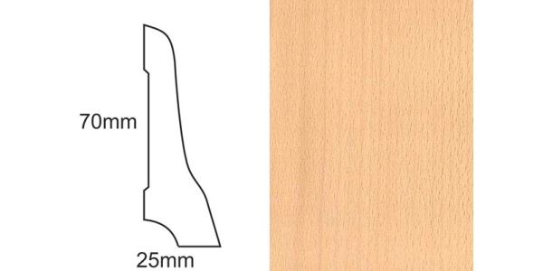 Listwa przypodłogowa LP70 Buk - 25x70x2400 mm