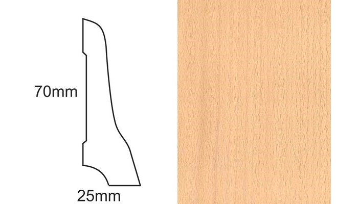 Listwa przypodłogowa LP70 Buk - 25x70x2400 mm