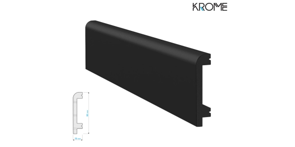 Listwa przypodłogowa czarna polistyren HD - P8018B, Krome