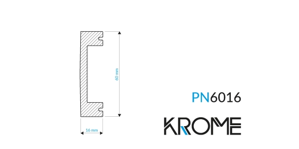 Listwa ścienna, przypodłogowa polistyren PN 6016, Krome