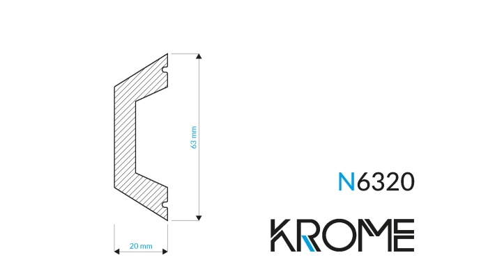 Listwa ścienna polistyren, N 6320 Krome