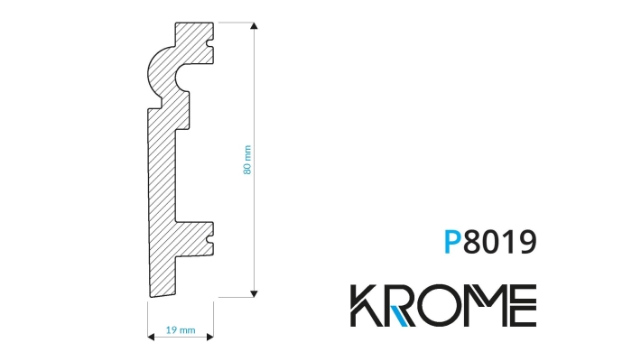 Listwa przypodłogowa polistyren, P8019 Krome