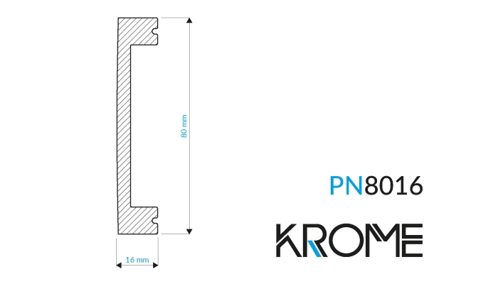 Listwa przypodłogowa, ścienna polistyren, PN 8016 Krome