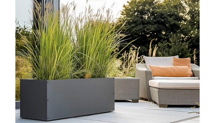 Donica ogrodowa metalowa 180x50x50 cm