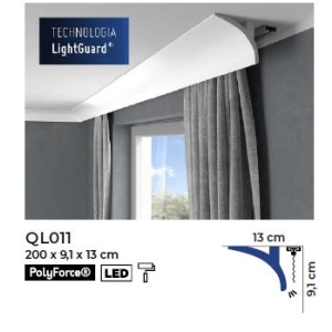 Listwa karniszowa, oświetleniona QL011, Mardom Decor