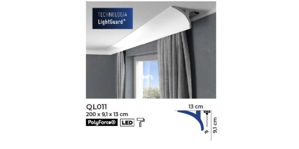 Listwa karniszowa, oświetleniona QL011, Mardom Decor