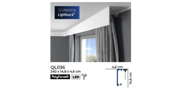 Listwa karniszowa QL036 Mardom Decor 240 x 14,8 x 4,6 cm - 240 x 14,8 x 4,6 cm